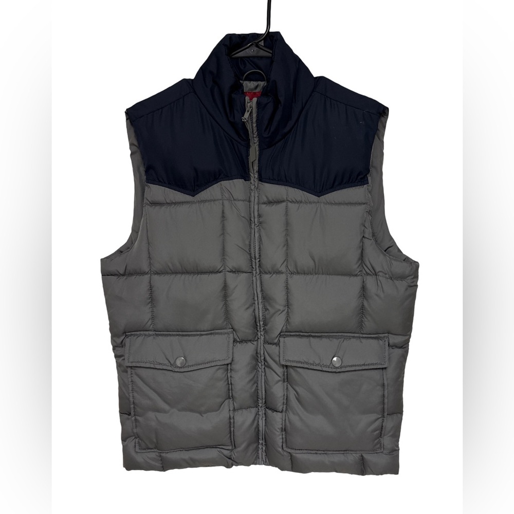 Arizona Jean Co. Two-Tone Puffer Vest Men’s Medium Navy and Gray